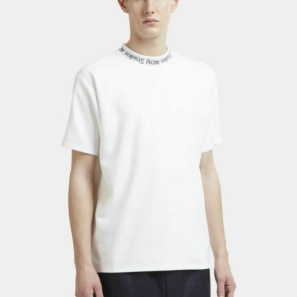 Acne Studios Navid Stretch Jersey Knit Logo Tee - Picture 2 of 7